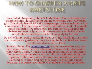 how to sharpen a knife whetstone