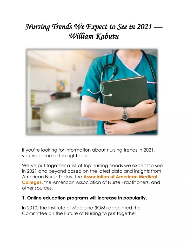 nursing trends we expect to see in 2021 nursing