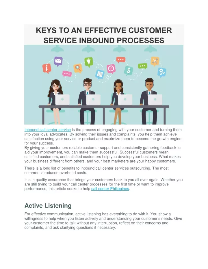 keys to an effective customer service inbound