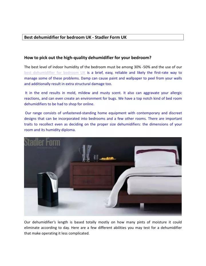 best dehumidifier for bedroom uk stadler form uk