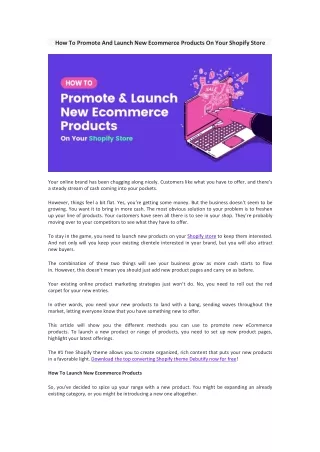 how to promote and launch new ecommerce products