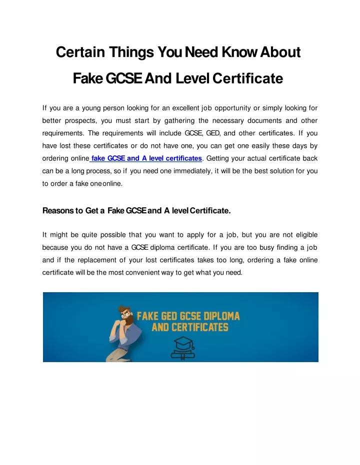certain things you need know about fake gcse and level certi cate