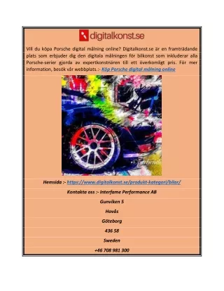 Köp Porsche digital målning online | Digitalkonst.se