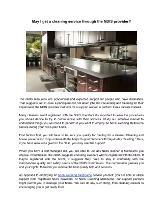 may i get a cleaning service through the ndis
