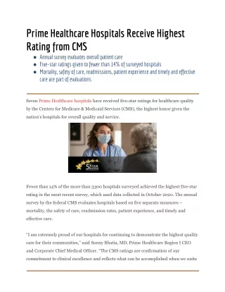 prime healthcare hospitals receive highest rating