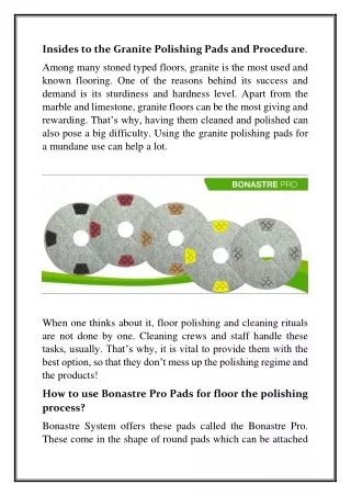 insides to the granite polishing pads