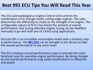 best 991 ecu tips you will read this year