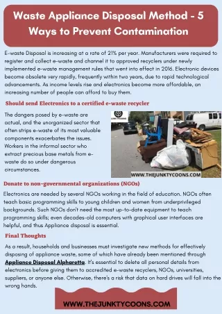 Waste Appliance Disposal Method - 5 Ways to Prevent Contamination (1)