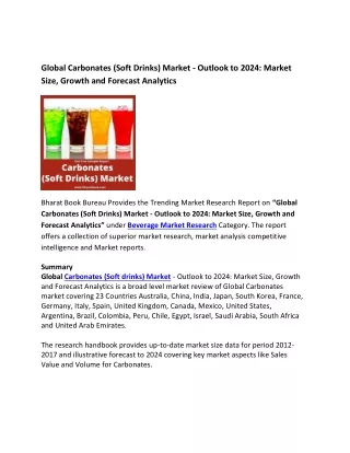 global carbonates soft drinks market outlook