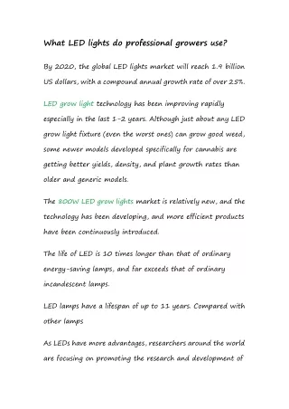What LED lights do professional growers use