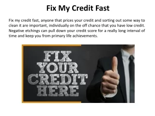 Fix My Credit Fast