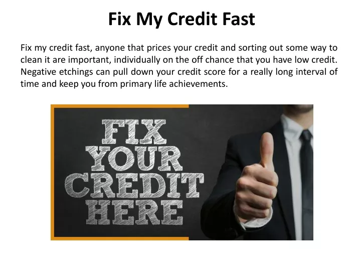 fix my credit fast