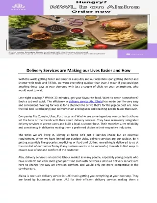 delivery services are making our lives easier