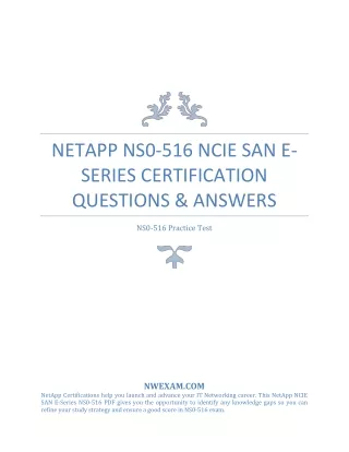 netapp ns0 516 ncie san e series certification