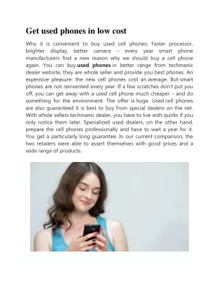 get used phones in low cost