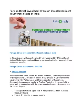 foreign direct investment foreign direct