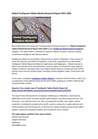 global toothpaste tablets market research report