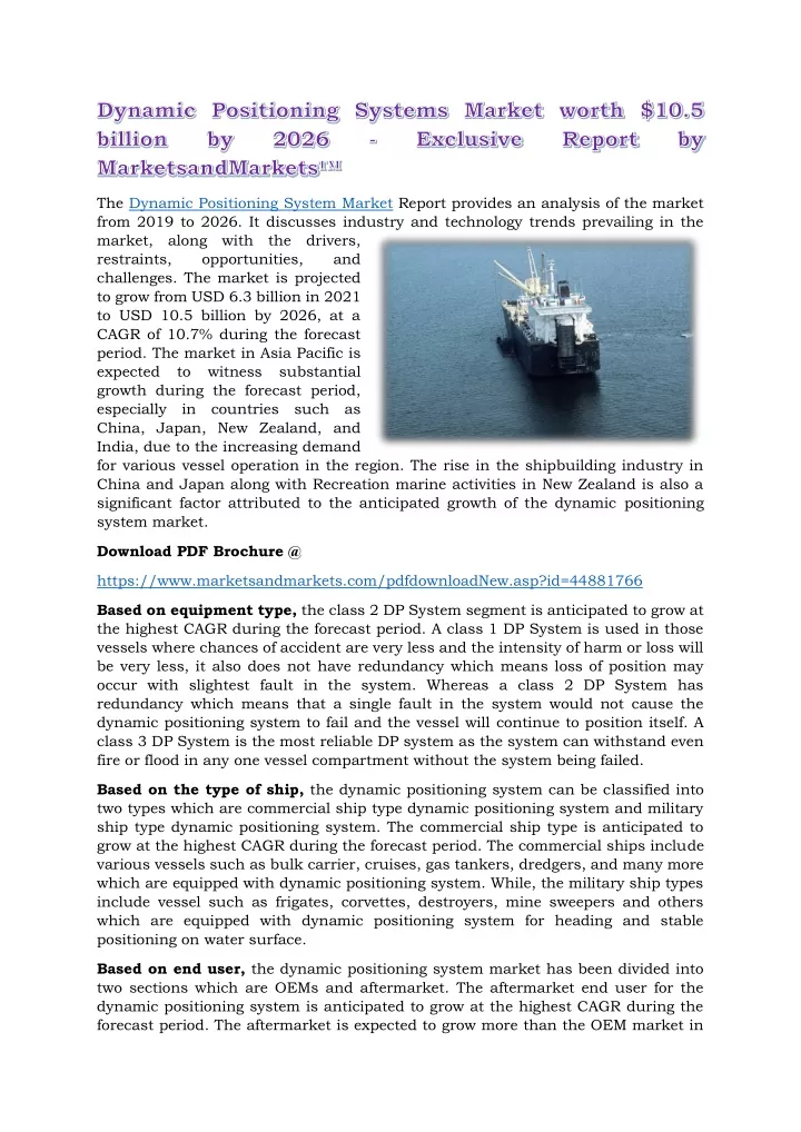 the dynamic positioning system market report