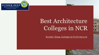 best architecture colleges in ncr