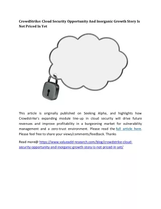 crowdstrike cloud security opportunity