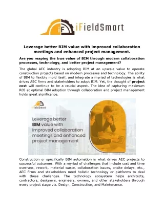 leverage better bim value with improved