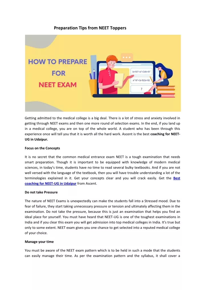 preparation tips from neet toppers