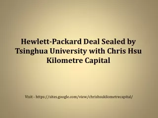 hewlett packard deal sealed by tsinghua