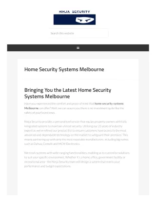 Home Security Systems Melbourne