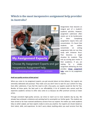 which is the most inexpensive assignment help
