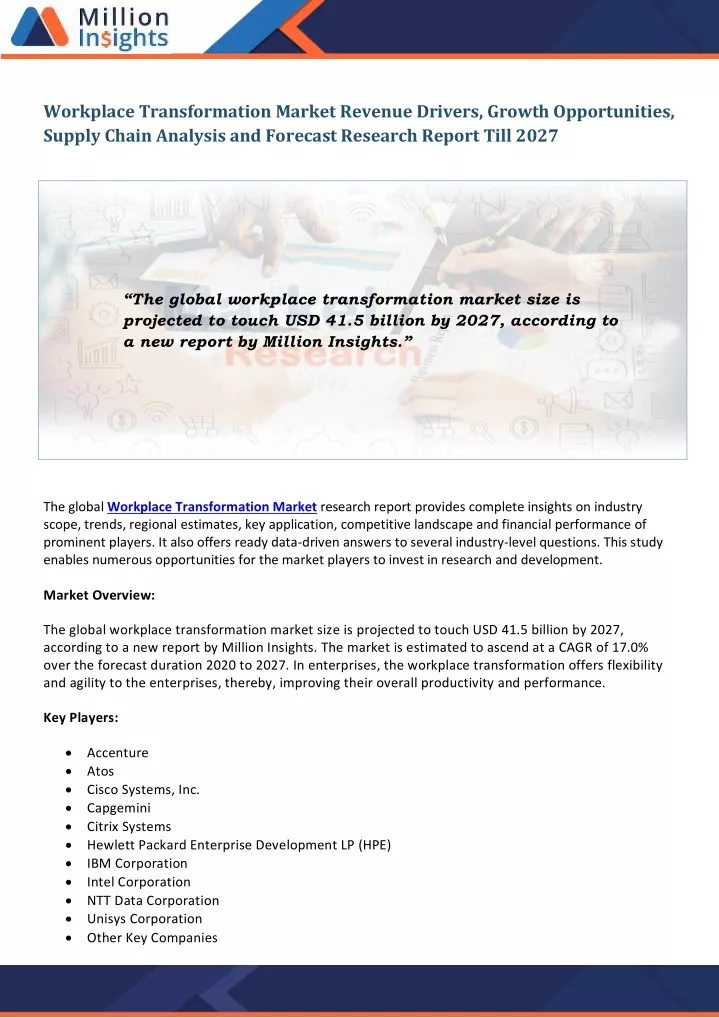 workplace transformation market revenue drivers