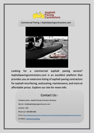 Commercial Paving | Asphaltpavingcontractors.com