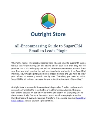 SugarCRM Email to Leads