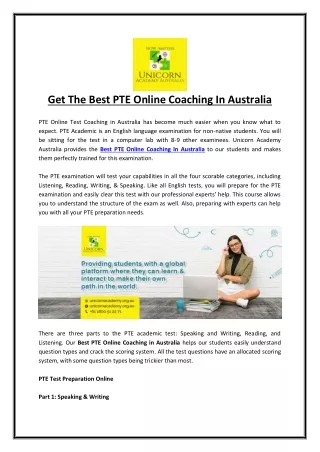 Best PTE Online Coaching In Australia