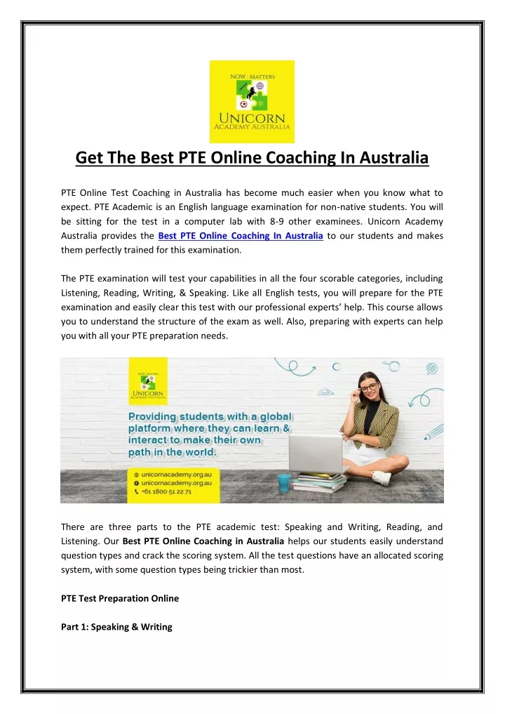 get the best pte online coaching in australia