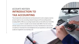 Introduction to Tax Accounting - Accounts NextGen