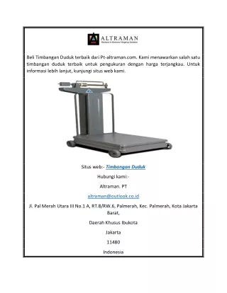 beli timbangan duduk terbaik dari pt altraman