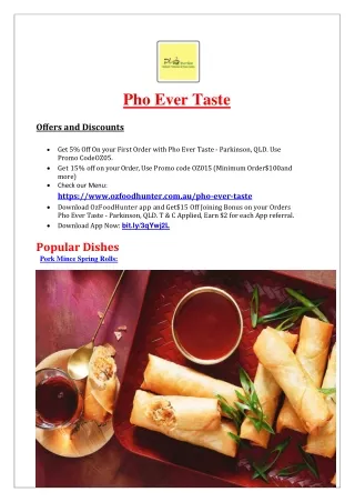 pho ever taste offers and discounts