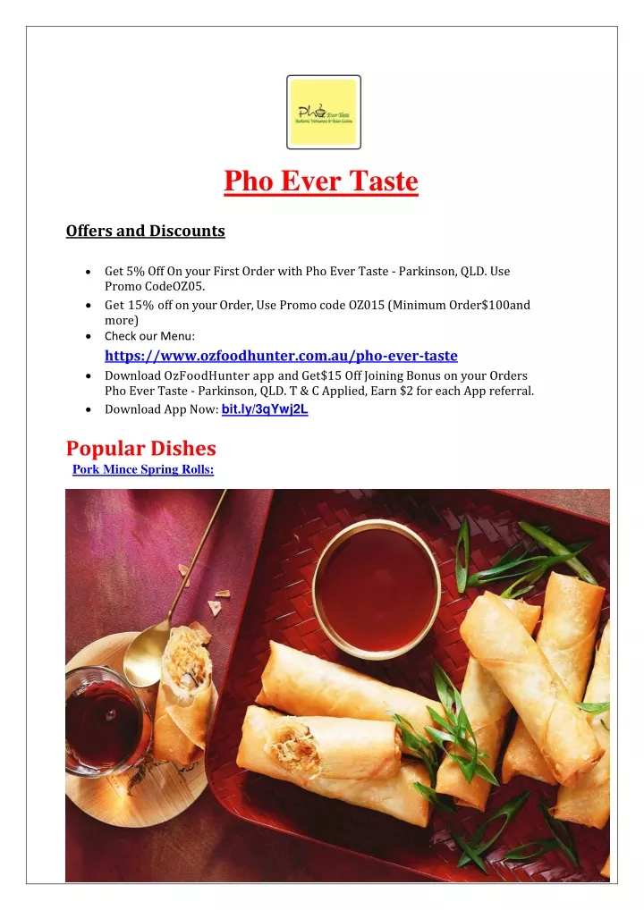 pho ever taste offers and discounts