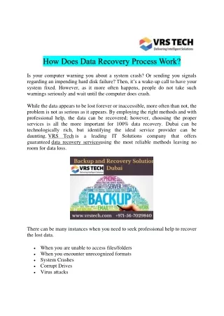 how does data recovery process work