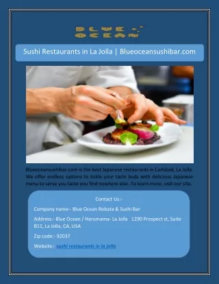 sushi restaurants in la jolla blueoceansushibar