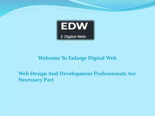 Web Design And Development Professionals Are Necessary Part