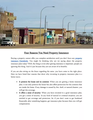 four reasons you need property insurance four