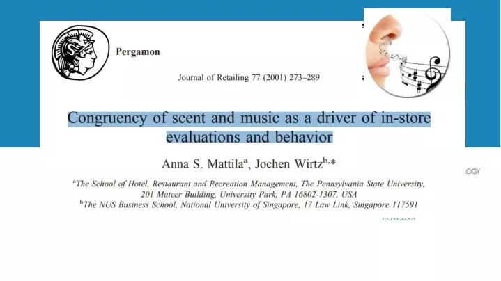 congruency of scent and music as a driver