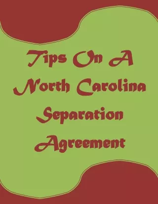 Tips On A North Carolina Separation Agreement