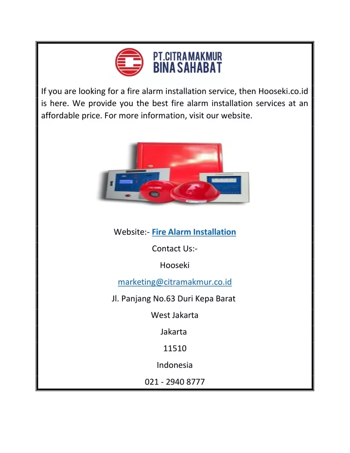 if you are looking for a fire alarm installation