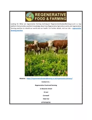 Regenerative Farming Practices | Regenerativefoodandfarming.co.uk