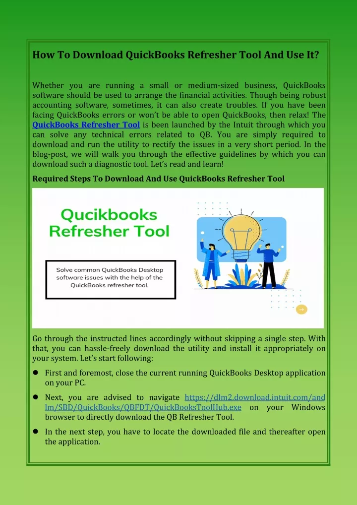how to download quickbooks refresher tool