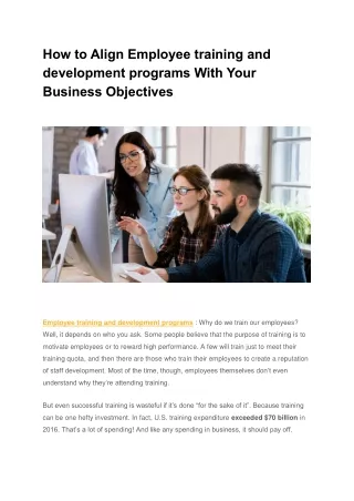 how to align employee training and development