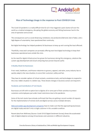 rise of technology usage in the response to post