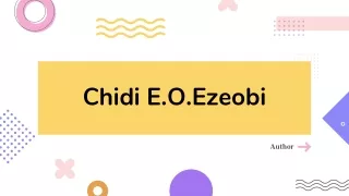 Chidi Ezeobi is a Well-known and Talented Poet
